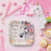 Assiettes En Carton Filles Cheval Plaques de papier fête d'anniversair (Fête)