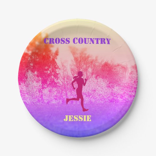 Assiettes En Carton Filles Cross Country Runbow Rainbow (Devant)