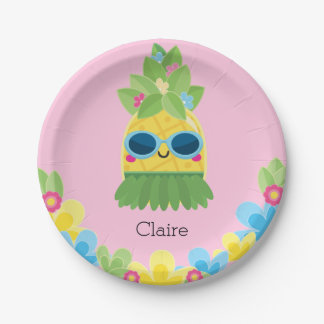 Assiettes En Carton Filles d'ananas personnalisées Ms Onederful First