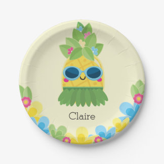 Assiettes En Carton Filles d'ananas personnalisées Ms Onederful First 
