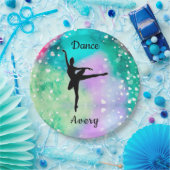 Assiettes En Carton Filles Danse Aquarelle avec Coeurs flottants (Fête)