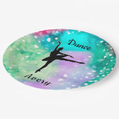 Assiettes En Carton Filles Danse Aquarelle avec Coeurs flottants (Angle)