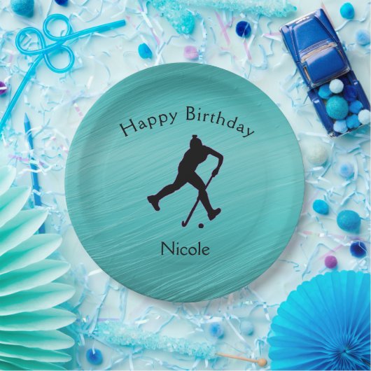 Assiettes En Carton Filles de hockey sur gazon Plaques papier de fête (Fête)