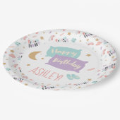 Assiettes En Carton Filles de la fête du pyjama à tout âge Bonne fête (Angle)