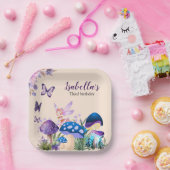 Assiettes En Carton Filles Fée Purple Champagne Papillon Anniversaire (Fête)