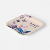 Assiettes En Carton Filles Fée Purple Champagne Papillon Anniversaire (Angulaire)