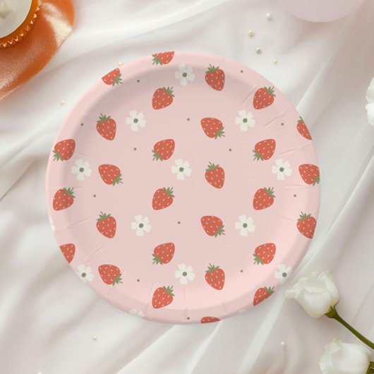Assiettes En Carton Filles fraises Anniversaire |