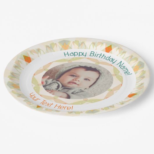 Assiettes En Carton Filles Garçons Automne Automne Happy Anniversaire  (Angle)
