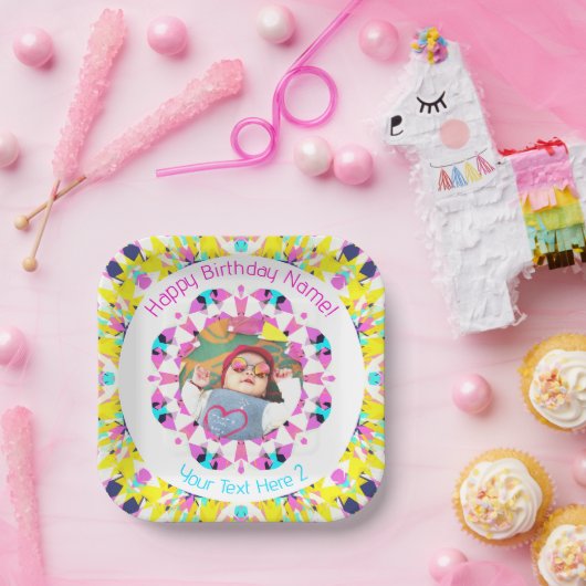 Assiettes En Carton Filles Garçons Joyeux Anniversaire Étoile Photo su (Fête)