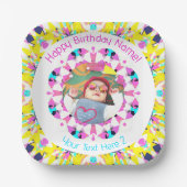 Assiettes En Carton Filles Garçons Joyeux Anniversaire Étoile Photo su (Recto)