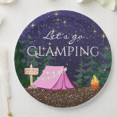 Assiettes En Carton Filles Glamping fête d'anniversaire