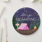 Assiettes En Carton Filles Glamping fête d'anniversaire