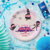 Assiettes En Carton Filles guerrières Ninja rose (Fête)