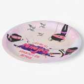 Assiettes En Carton Filles guerrières Ninja rose (Angle)