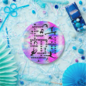 Assiettes En Carton Filles Gymnastique Compétences Mots-croisés (8) Pl (Fête)