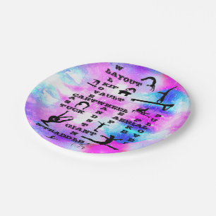 Assiettes En Carton Filles Gymnastique Compétences Mots-croisés (8) Pl