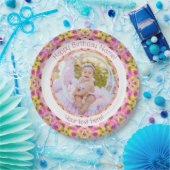 Assiettes En Carton Filles Joyeux Anniversaire Été Rose Étoile Personn (Fête)