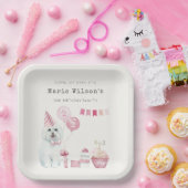 Assiettes En Carton Filles mignonnes Roses Fête Chien Chien Robe N'Imp (Fête)