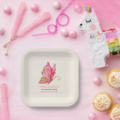 Assiettes En Carton Filles papillons fête d'anniversaire (Fête)