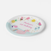 Assiettes En Carton Filles Pool Party Glace Crème soleil Anniversaire (Angle)