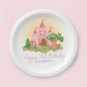 Assiettes En Carton Filles Rose Fille Fairytale Princesse Anniversaire