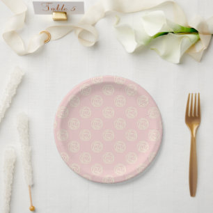 Assiettes En Carton Filles simples Aquarelle Baby shower Floral