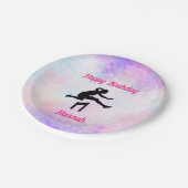 Assiettes En Carton Filles Track & Field Joyeux Ballons d'anniversaire (Angle)