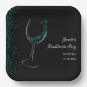 Assiettes En Carton Filles week-end mocktail bachelorette fête bleu (Recto)