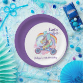 Assiettes En Carton Filles Whimsical Roller Patinage violet Anniversai (Fête)