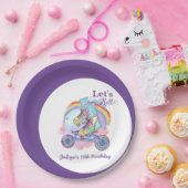 Assiettes En Carton Filles Whimsical Roller Patinage violet Anniversai (Fête)