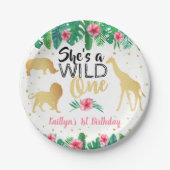 Assiettes En Carton Filles Wild One Premier anniversaire (Devant)