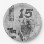 Assiettes En Carton Fils Ado Anniversaire Grunge Guitare (Devant)