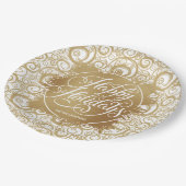 Assiettes En Carton Fils et or Faux Foil Noël (Angle)