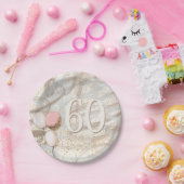 Assiettes En Carton Fils glamour Gold Confetti Nom 60e anniversaire (Fête)