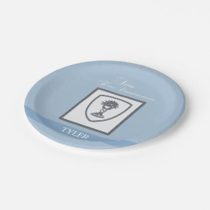 Assiettes En Carton Fils, première communion chalice d'argent