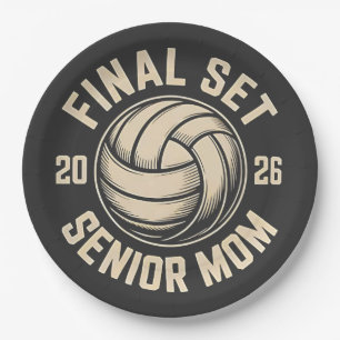 Assiettes En Carton Final Set Senior Mom 2026 Graduation Volleyball