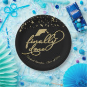 Assiettes En Carton Finalement Terminé Gold Calligraphy Graduation (Fête)