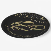 Assiettes En Carton Finalement Terminé Gold Calligraphy Graduation (Angle)