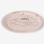 Assiettes En Carton Fini Rose Gold Graduation Party Pink Blush (Angle)