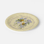 Assiettes En Carton Finition or et fleurs d'Apple Jaune (Angle)