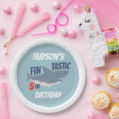 Assiettes En Carton Fintastic Happy Shark fête d'anniversaire, n'impor (Fête)