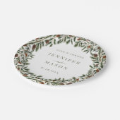 Assiettes En Carton Fir Pine Cones Wreath Noël Mariage d'hiver (Angle)