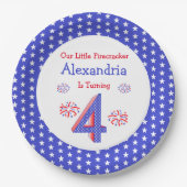Assiettes En Carton Firecracker 4e anniversaire (Devant)