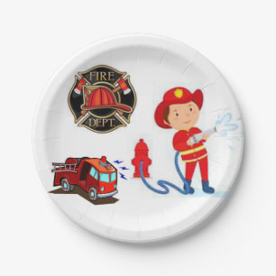 Assiettes En Carton Fireman de plaques de papier