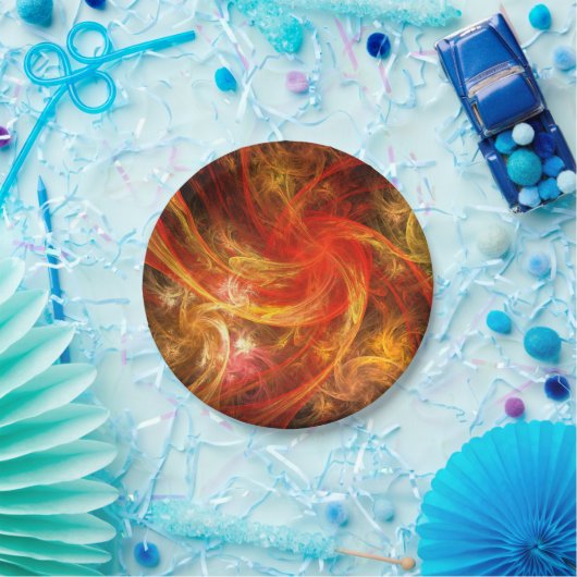 Assiettes En Carton Firestorm Nova Art Abstrait (Fête)