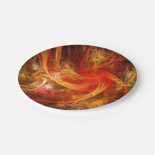Assiettes En Carton Firestorm Nova Art Abstrait (Angle)