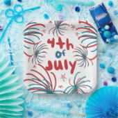 Assiettes En Carton Fireworks 4 juillet Stars BBQ Anniversaire (Fête)