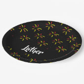 Assiettes En Carton Fireworks en noir (Angle)