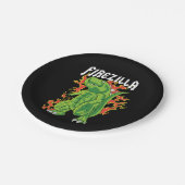 Assiettes En Carton Firezilla Green et le monstre de feu (Angle)