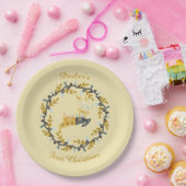 Assiettes En Carton First Christmas Deer with Wreath Soft Yellow (Fête)